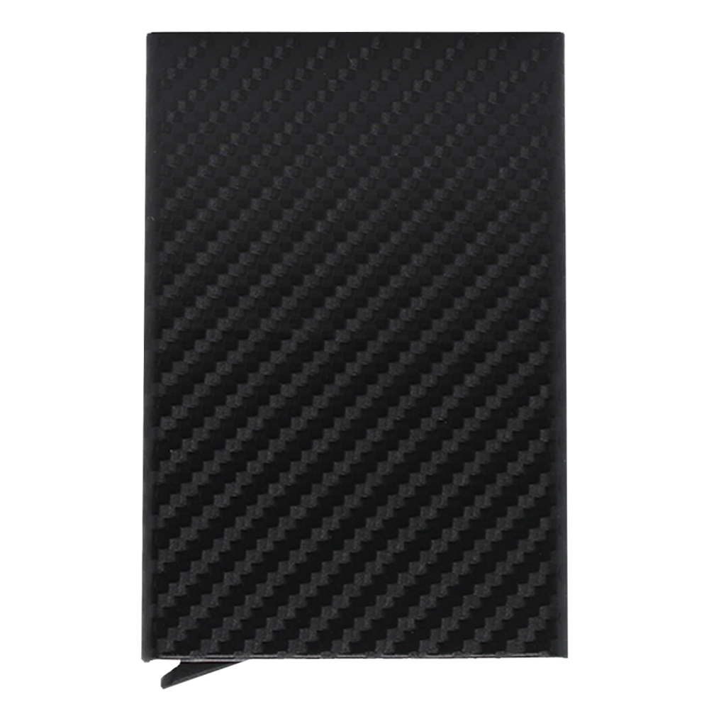 Black Wallet Cardholder RFID Blocking PU Leather Credit cards Ids Carbon fiber design