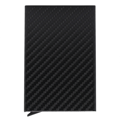 Black Wallet Cardholder RFID Blocking PU Leather Credit cards Ids Carbon fiber design